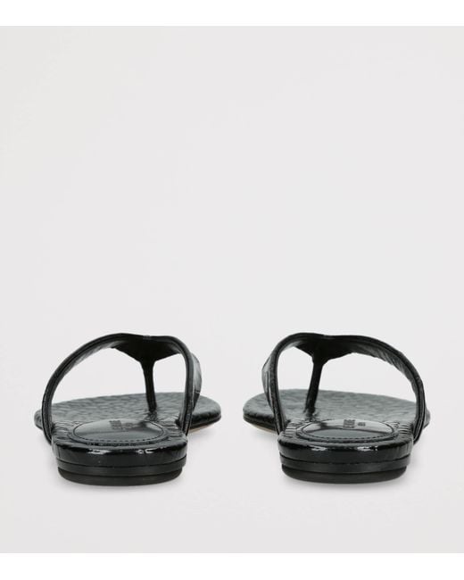 Le Monde Beryl Black Croc-Effect Leather Sandals