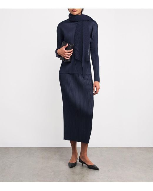 Pleats Please Issey Miyake Blue New Colorful Basics 4 Long-Sleeve Top