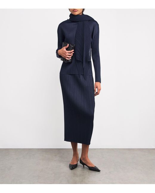 Pleats Please Issey Miyake Blue New Colorful Basics 4 Long-Sleeve Top