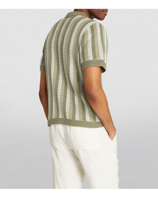Vince Green Striped Crochet Shirt for men