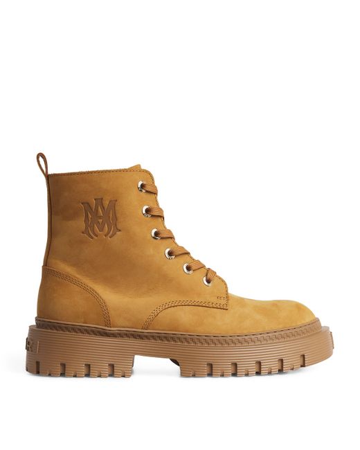 Amiri Brown Leather Jumbo Boots for men