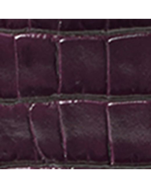 Aspinal Purple Leather Croc-Embossed Portobello Cross-Body Bag