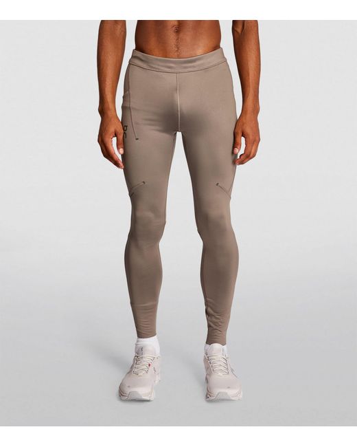 On Shoes Gray Performance Running Tights for men