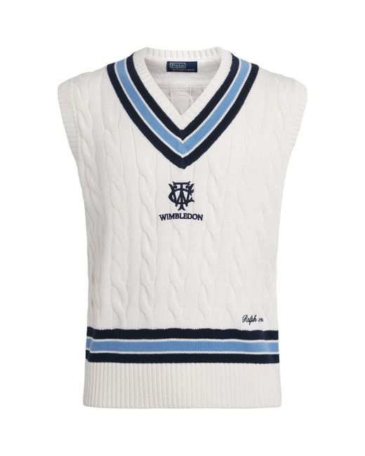 Ralph Lauren Blue X Wimbledon Cotton Sweater Vest for men