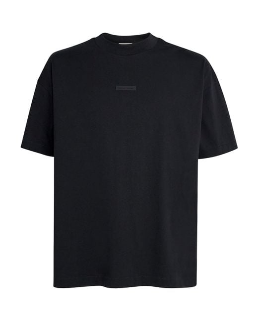 Fear Of God Black Cotton Logo Oversized T-Shirt for men