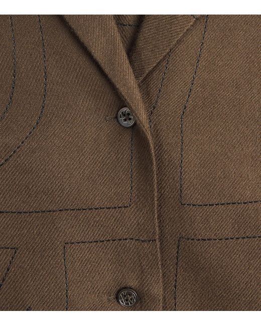 Totême  Brown Modal Flannel Monogram Shirt