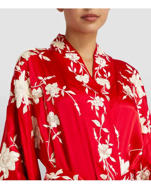 Natori Silk Embroidered Kimono Robe