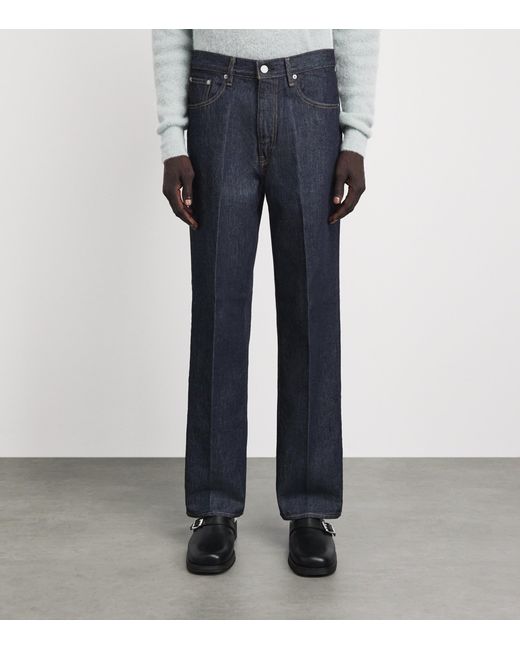 Auralee Blue Hard Twist Straight Jeans for men