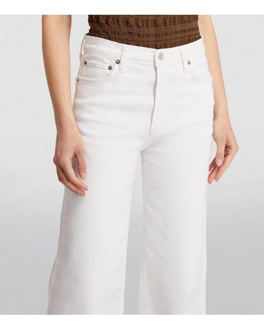 Agolde White Harper Crop Jeans