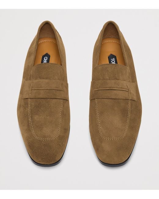 Tom Ford Brown Suede Loafers for men