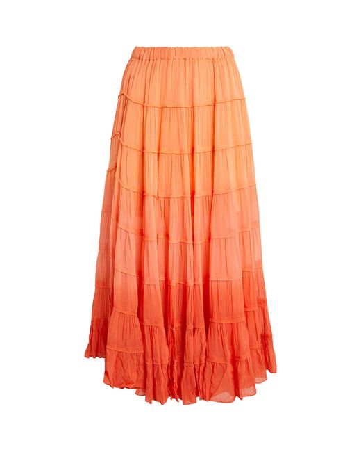 AllSaints Orange Eva Midi Skirt