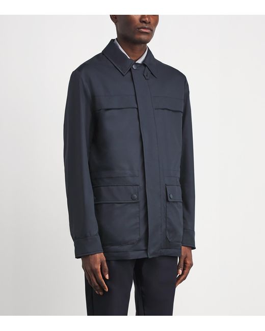 Canali Blue Technical Maestrale Field Jacket for men