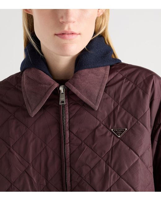 Prada Red Re-Nylon Quilted Jacket