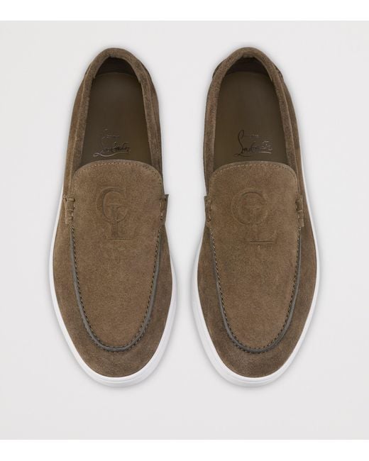 Christian Louboutin Brown Neoclboat Suede Boat Shoes for men