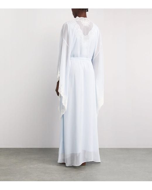 Bocan White Silk Chiffon Irina Robe