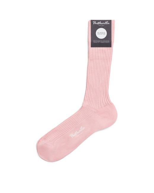 Pantherella Pink Ribbed Danvers Socks for men
