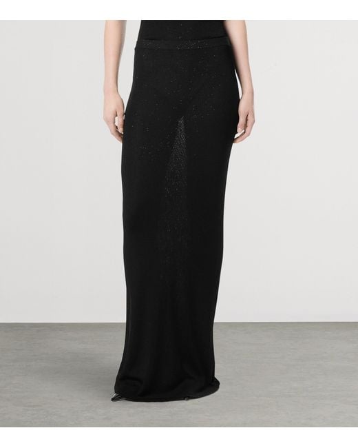 Tom Ford Black Micro-Sequin Knitted Maxi Skirt