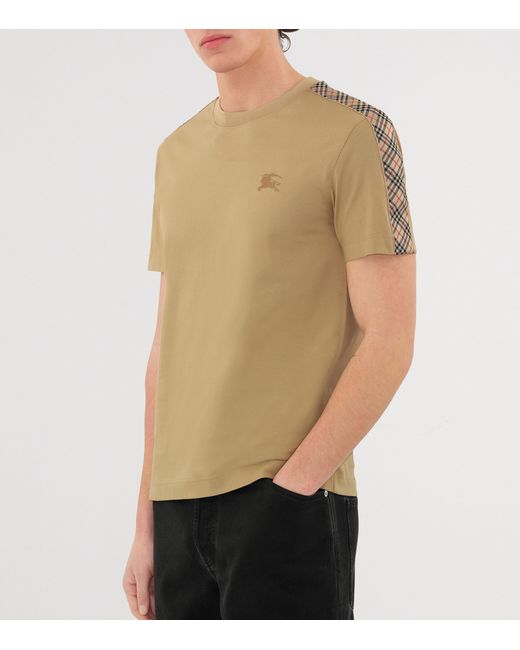 Burberry Natural Cotton Equestrian Knight T-Shirt for men