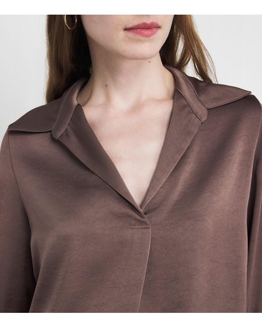 Claudie Pierlot Brown Satin Blouse