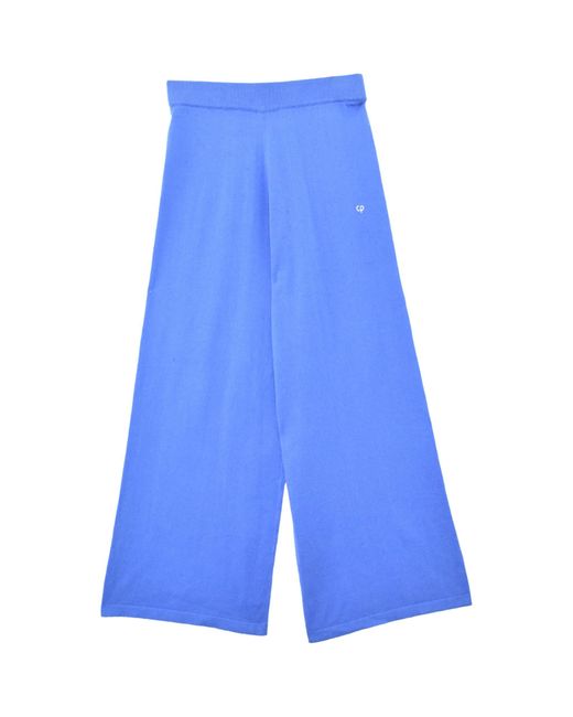 Chinti & Parker Blue Cotton Wide-leg Sweatpants