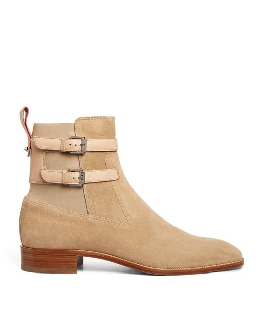 Christian Louboutin Brown Sahni Horse Suede Boot for men
