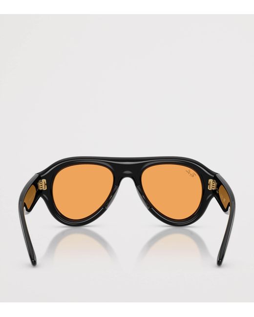 Ray-Ban Black Aviator Puffer Sunglasses