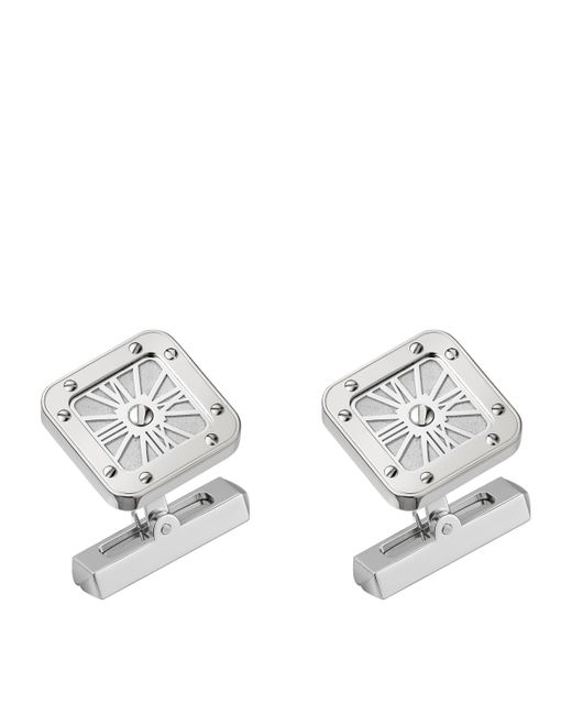 Cartier White Sterling Santos De Cufflinks for men