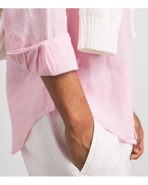 Polo Ralph Lauren Pink X Wimbledon Linen Logo Crest Shirt for men