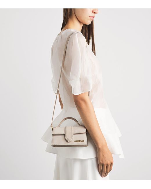 Jacquemus Metallic Mini Suede Le Bambino Top-Handle Bag