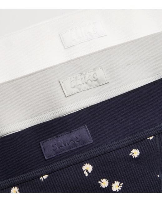 Skims White Stretch-Cotton Ribbed Boxer Shorts