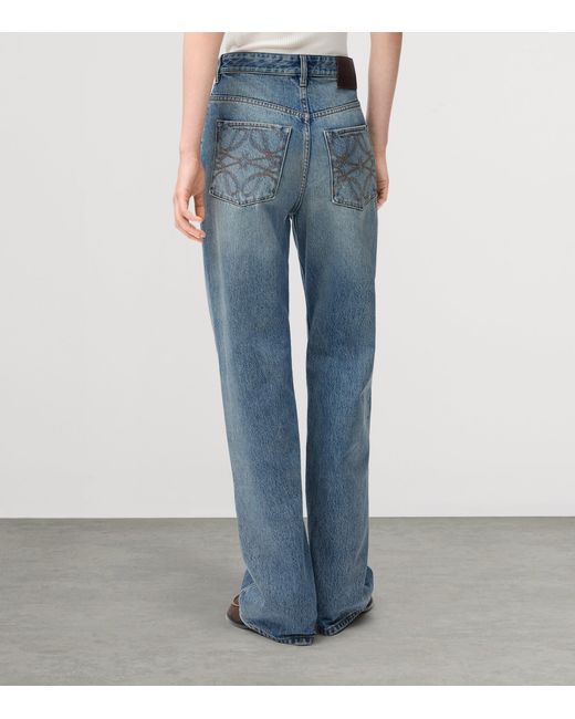 Loewe Blue Anagram Wide-Leg Jeans