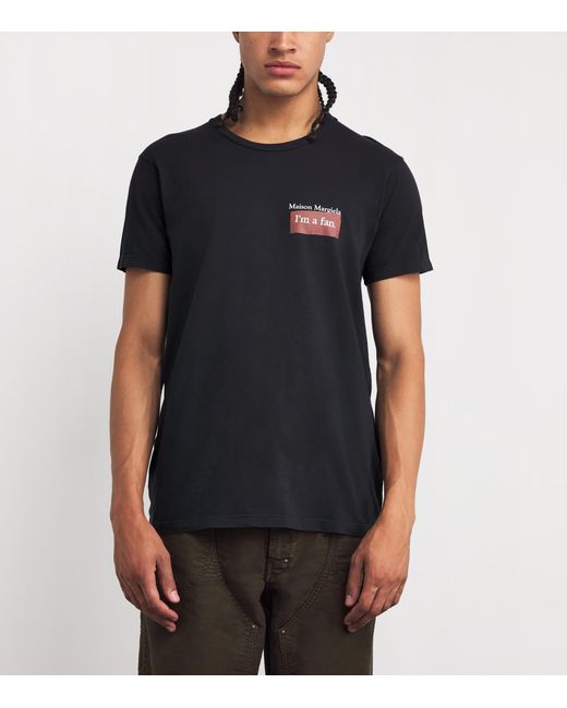 Maison Margiela Black Cotton Graphic T-Shirt for men