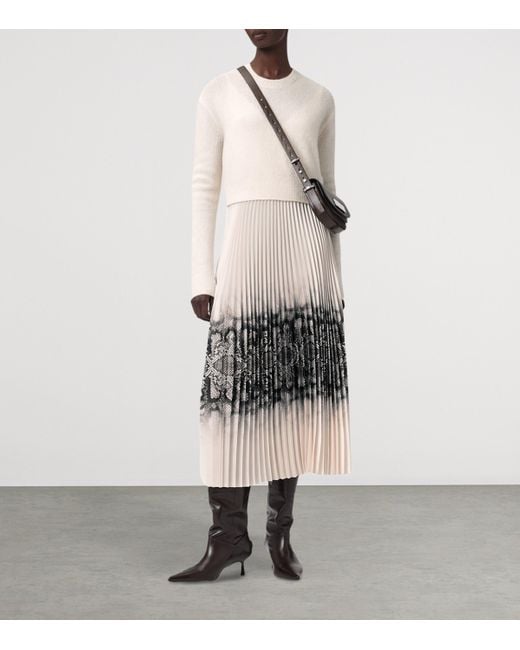 AllSaints White 2-In-1 Curtis Midi Dress