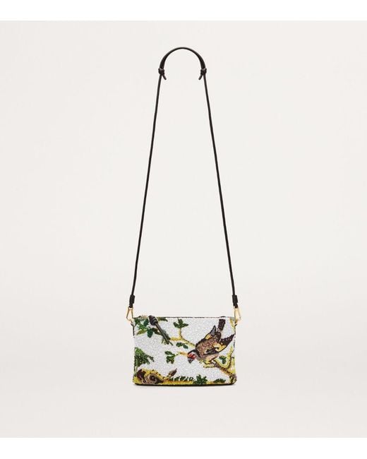 Loewe Metallic Small Beaded Goldfinch Tapestry Pouch