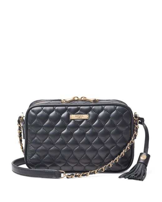 Aspinal Black Leather Alice Cross-Body Bag