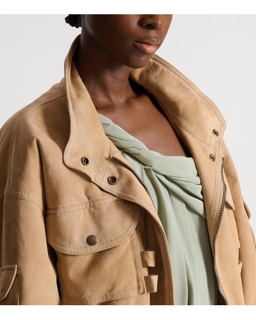 Balmain Natural Leather Bomber Jacket