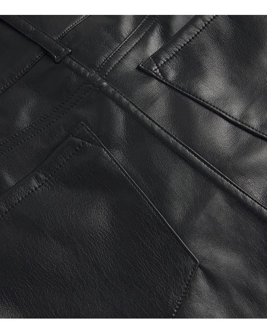 Alice + Olivia Black Faux Leather Laika Mini Skirt