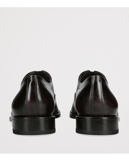 Ferragamo Black Leather Albert Derby Shoes for men
