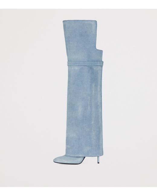 Givenchy Blue Shark Lock Over-The-Knee Boots 90