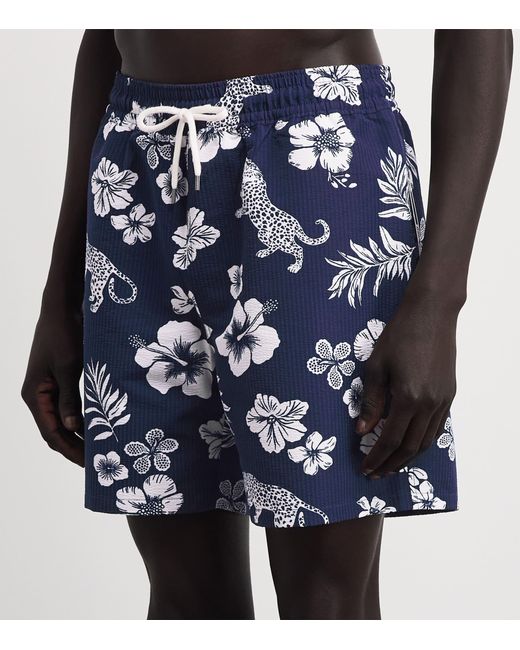 Polo Ralph Lauren Blue Seersucker Printed Traveller Swim Shorts for men