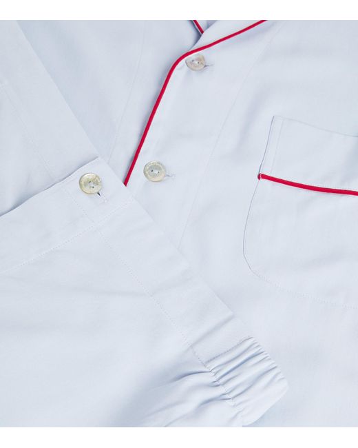Olivia Von Halle Blue Silk Laurent Pyjama Set
