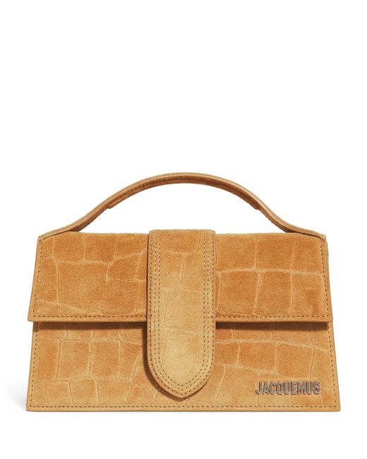 Jacquemus Brown Suede Le Grand Bambino Top-Handle Bag