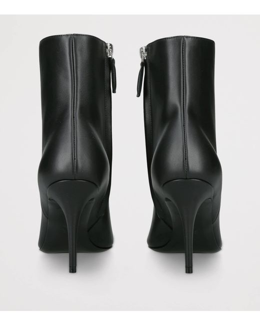 AMINA MUADDI Black Leather Barbara Heeled Ankle Boots 90