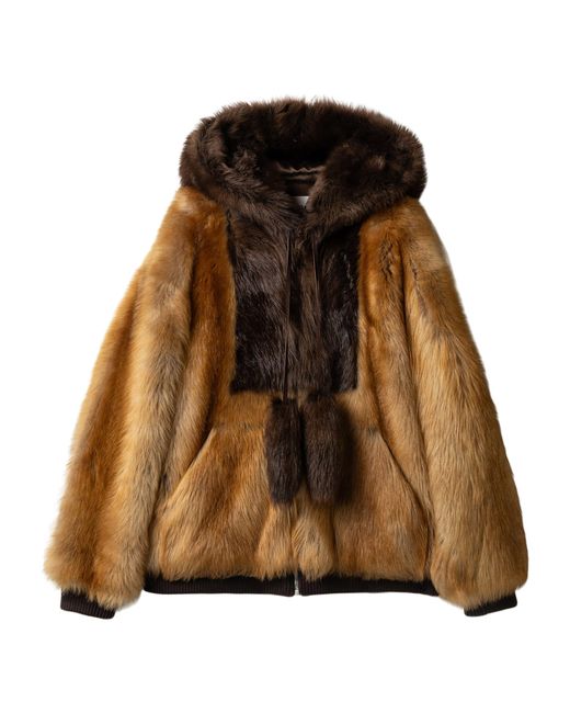 Miu Miu Brown Shearling Blouson Jacket