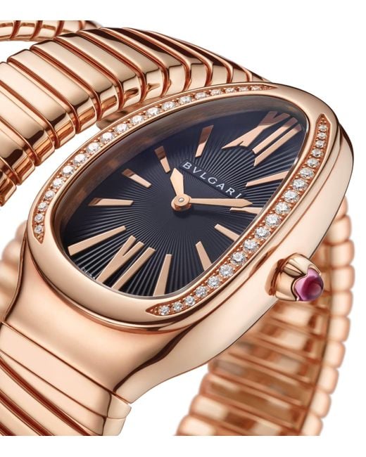 BVLGARI Black Rose And Diamond Serpenti Tubogas Watch