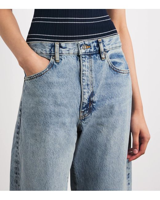 FRAME Blue The Bubble Barrel Jeans