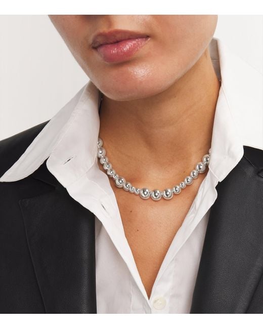 LIE STUDIO White Plated The Elly Necklace