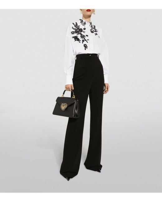 Dolce & Gabbana White Shirt With Floral Pattern