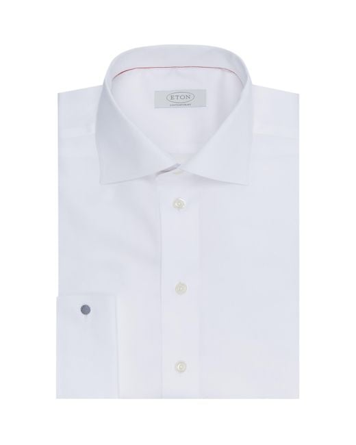 Eton of Sweden White Contemporary Fit Cotton Twill Shirt for men