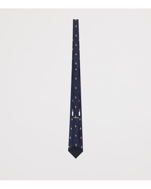Saint Laurent Blue Silk Jacquard Medallion Tie